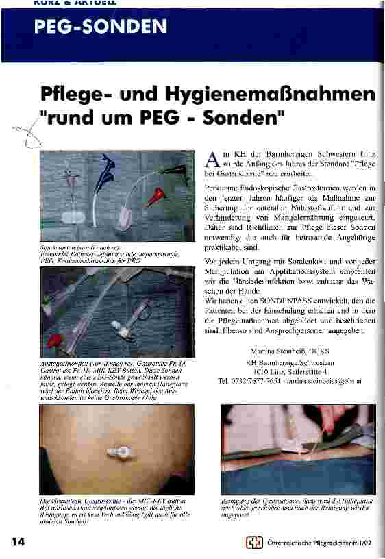 Vorschauseite 1: Pflegeund Hygienemaßnahmen rund um PEG-Sonden