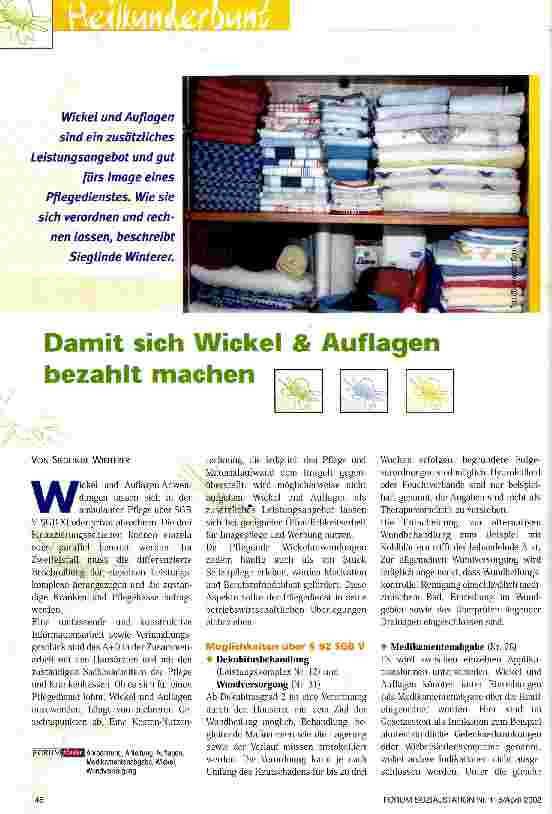 Vorschauseite 1: Damit sich Wickel & Auflagen bezahlt machen