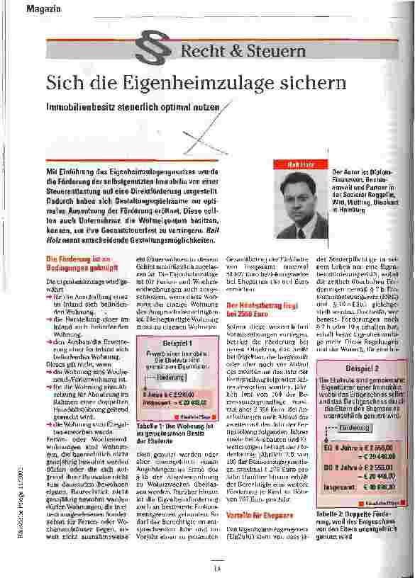 Vorschauseite 1: Sich die Eigenheimzulage sichern