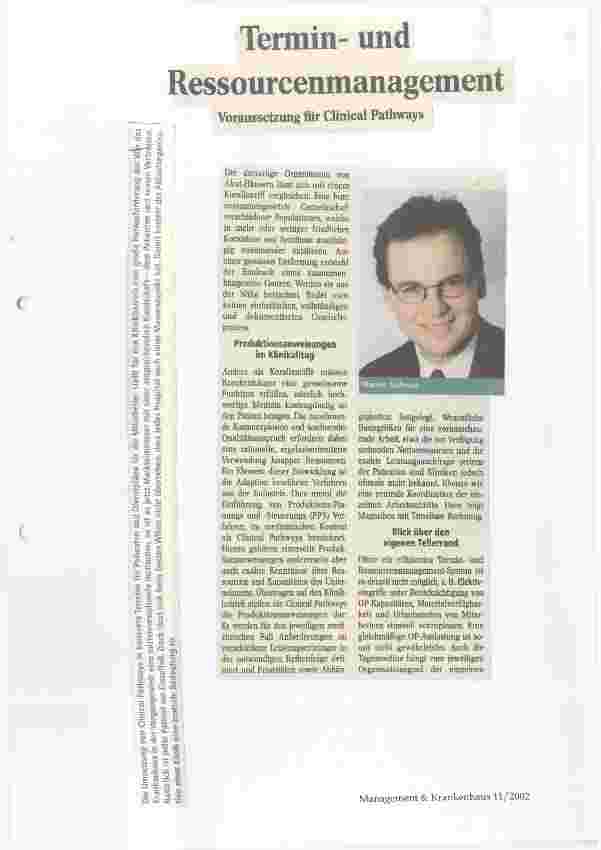 Vorschauseite 1: Terminund Ressourcenmanagement Voraussetzung für Clinical Pathways