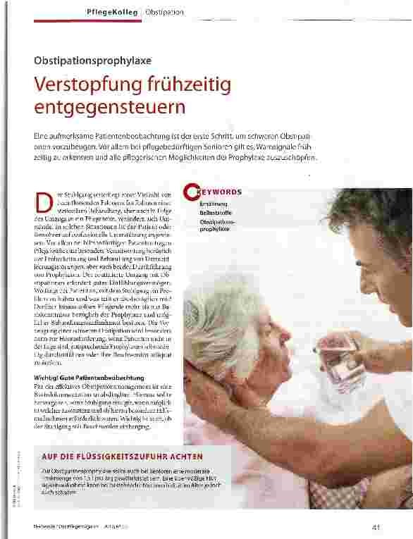 Vorschauseite 1: Verstopfung frühzeitig entgegensteuern