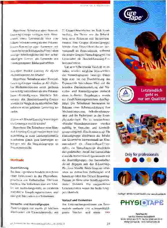 Vorschauseite 2: Blended Learning in der Physiotherapie ausbildung