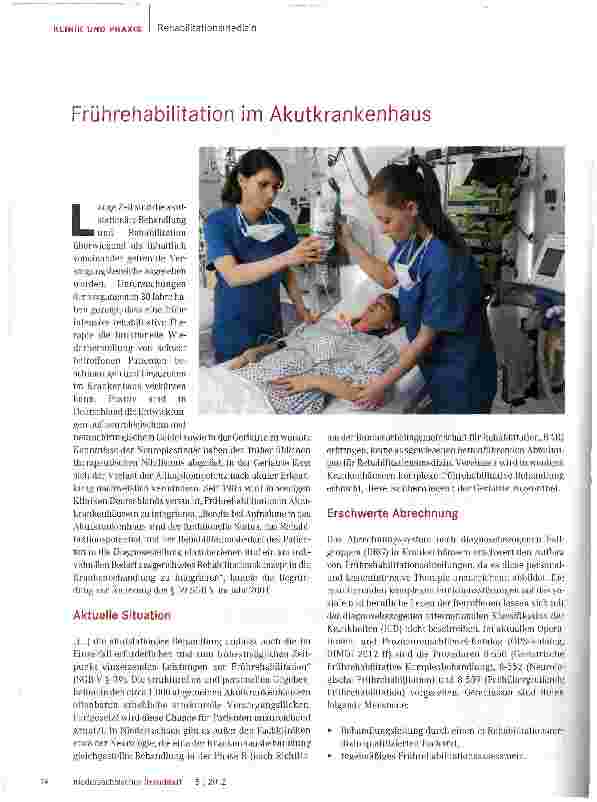 Vorschauseite 1: Frührehabilitation im Akutkrankenhaus