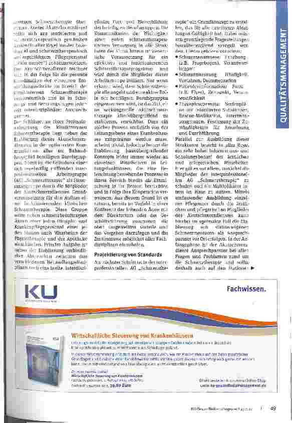 Vorschauseite 2: Therapiequalität verbessern! Akutschmerzdienst - eine interprofessioneüe Herausforderung