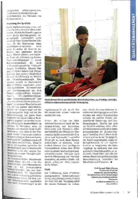 Vorschauseite 4: Therapiequalität verbessern! Akutschmerzdienst - eine interprofessioneüe Herausforderung