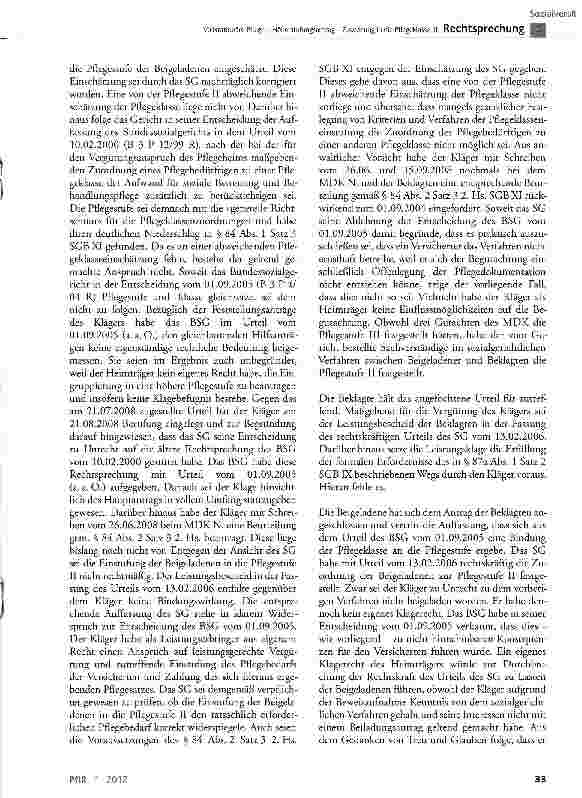 Vorschauseite 3: Vollstationäre Pflege - Höherstufungsantrag -Zuordnung in die Pflegeklasse IMSGBXI §84 Abs. 2, §87a Abs. 2