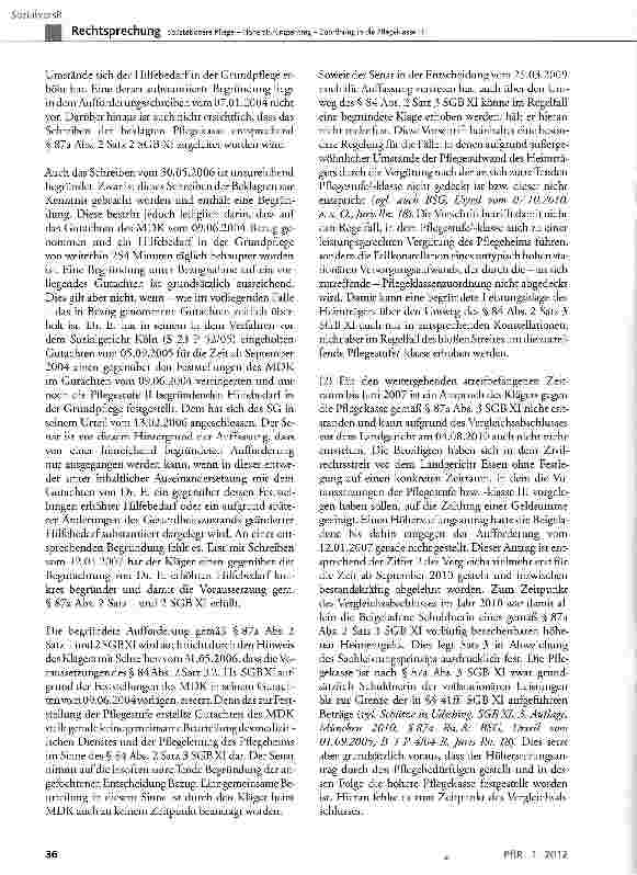 Vorschauseite 6: Vollstationäre Pflege - Höherstufungsantrag -Zuordnung in die Pflegeklasse IMSGBXI §84 Abs. 2, §87a Abs. 2