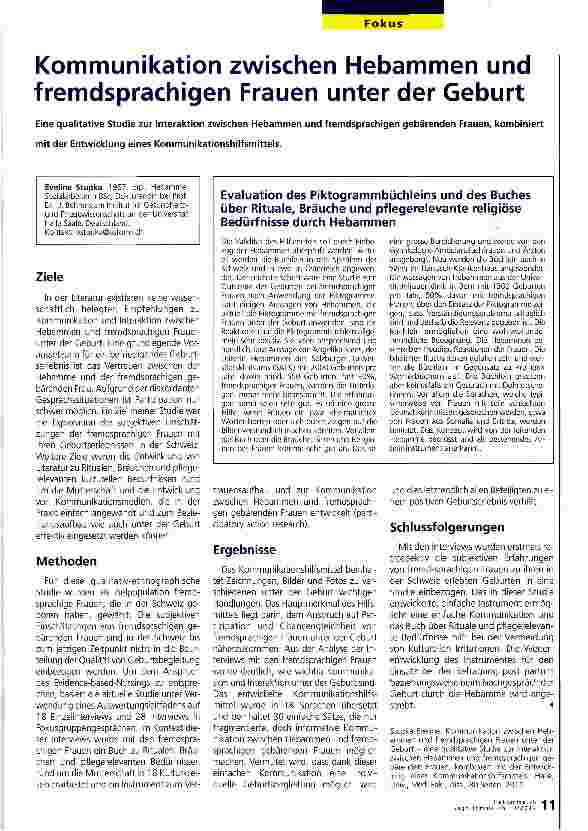 Vorschauseite 1: Kommunikation zwischen Hebammen und fremdsprachigen Frauen unter der Geburt