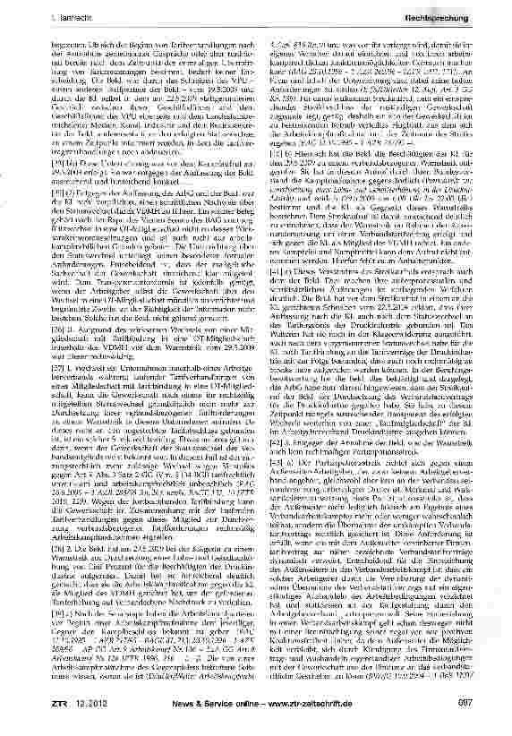 Vorschauseite 4: Arbeitskampfrecht - Wechsel in OT-Mitglied-schaft - SchadensersatzGG Art. 9 Abs. 3; TVG §3; BGB §823 Abs.1, §§26, 31