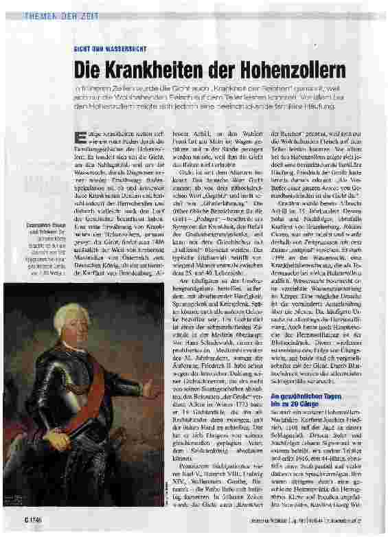 Vorschauseite 1: Die Krankheiten der Hohenzollern