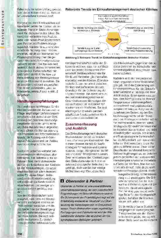 Vorschauseite 3: Kooperation statt Konfrontation Aktuelle Marktstudie Trends im Krankenhauseinkauf