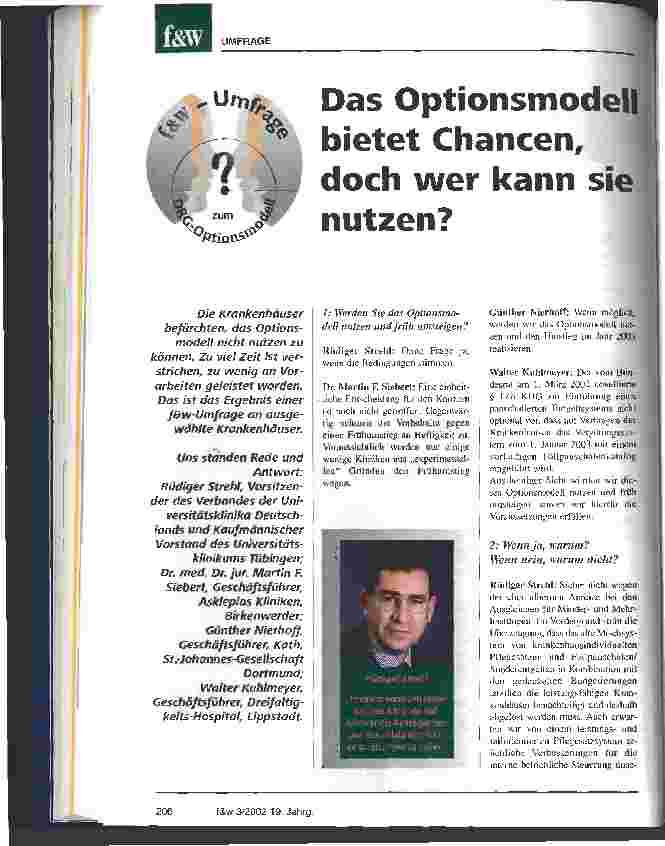 Vorschauseite 1: Das Optionsmodell bietet Chancen, doch wer kann sie nutzen?