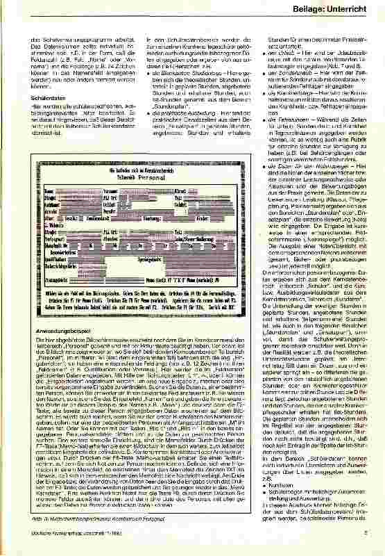 Vorschauseite 4: Computer in Krankenund Kinderkrankenpflegeschulen Anwendungen einer EDV-Anlage in Krankenpflegeschulen