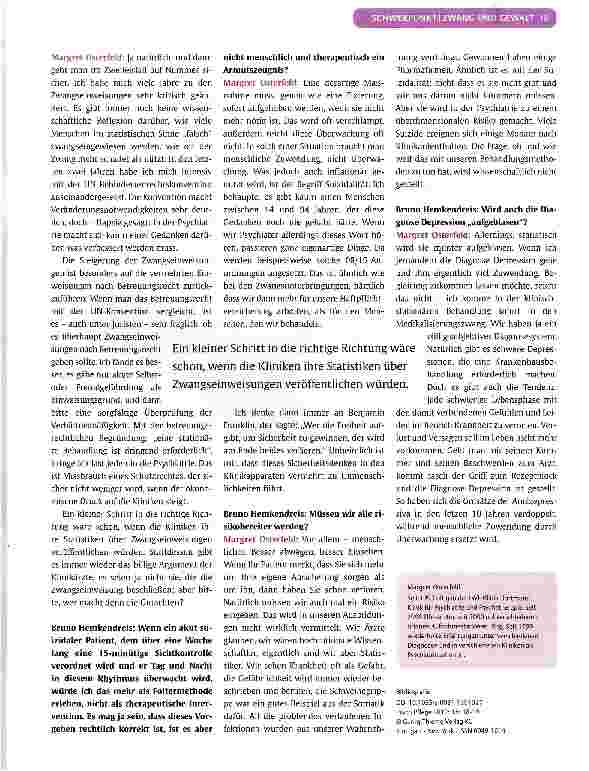 Vorschauseite 2: Freiheit und Sicherheit -ein Gespräch mit Margret Osterfeld