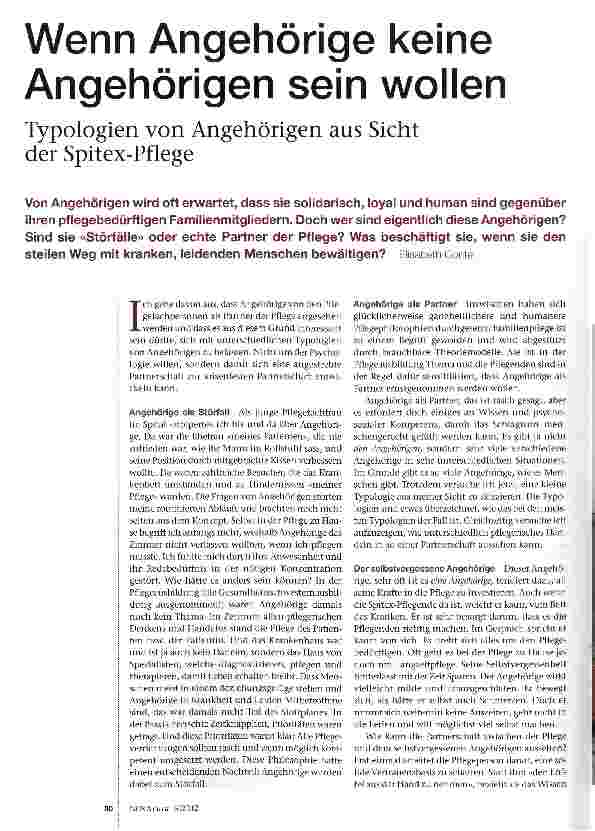 Vorschauseite 1: Wenn Angehörige keine Angehörigen sein wollen