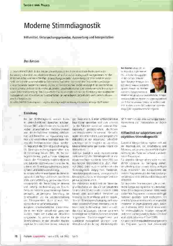 Vorschauseite 1: Moderne Stimmdiagnostik
