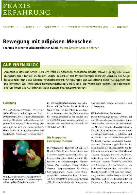 Vorschauseite 1: Bewegung mit adipösen Menschen