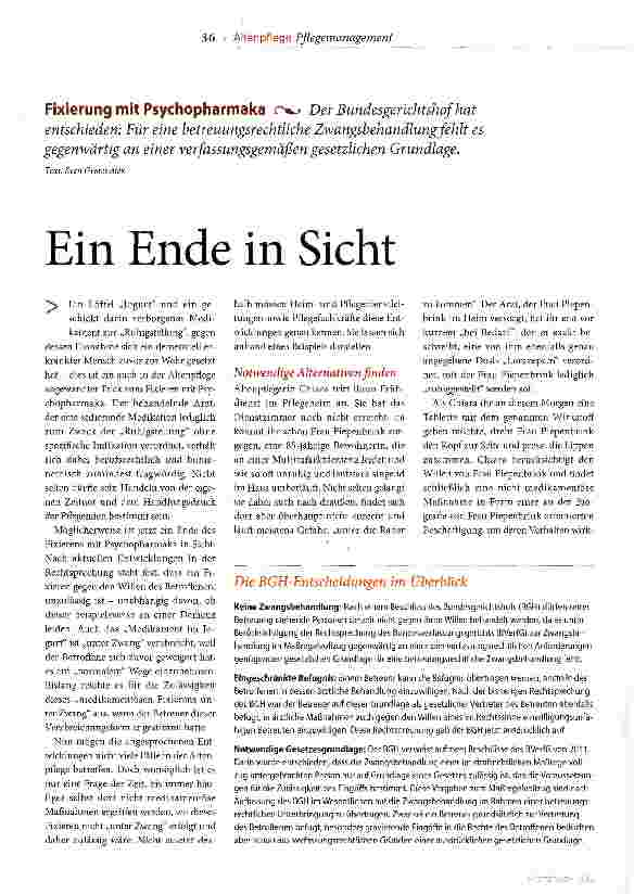 Vorschauseite 1: Ein Ende in Sicht
