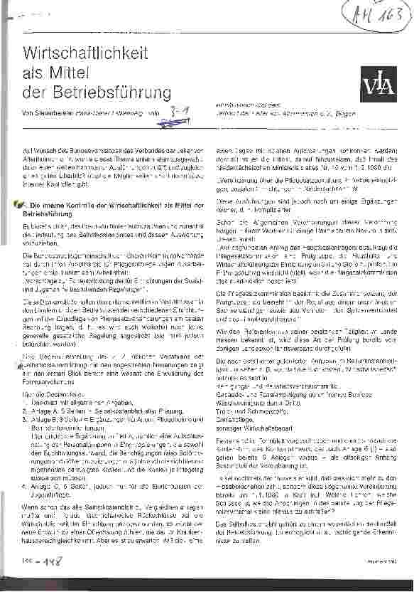 Vorschauseite 1: Wirtschaftlichkeit als Mittel der Betriebsführung