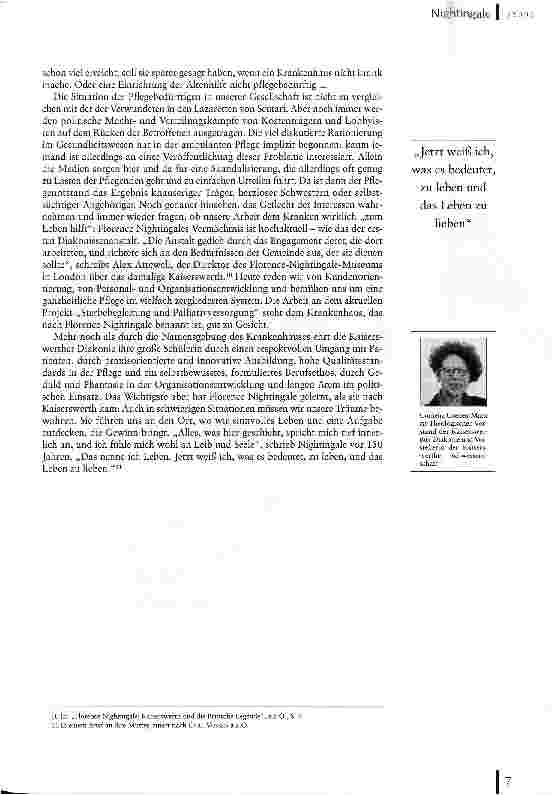 Vorschauseite 4: Den Traum von der Pflege wahrmachen Florence Nightingales Vermächtnis