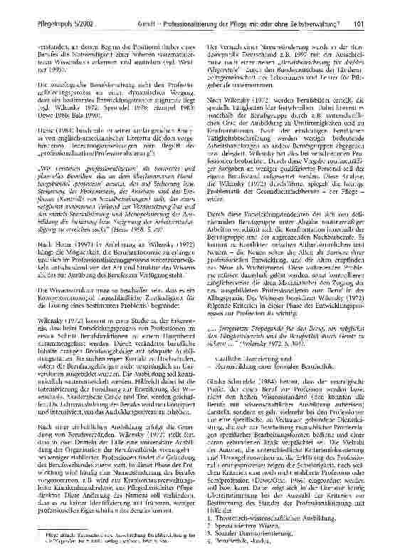 Vorschauseite 2: Professionalisierung der Pflege mit oder ohne Selbstverwaltung?