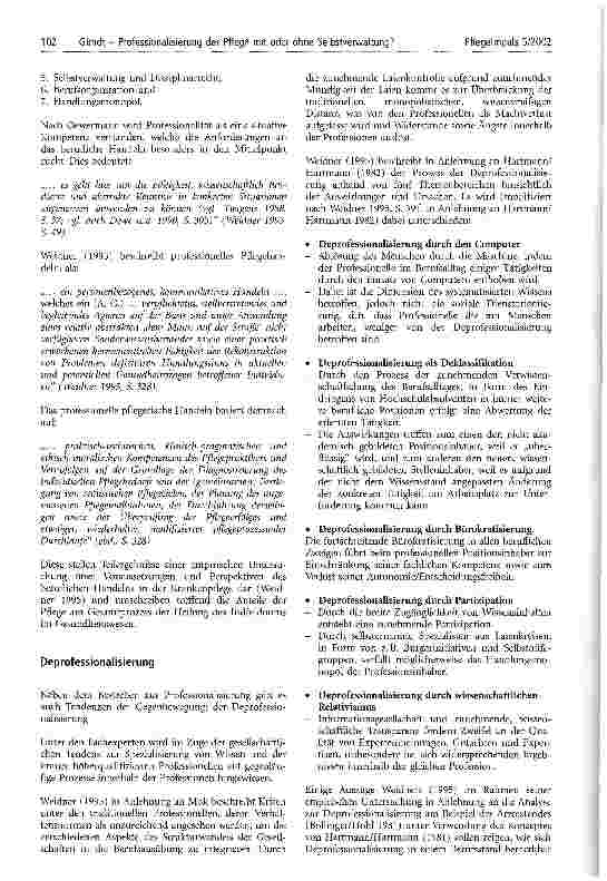 Vorschauseite 3: Professionalisierung der Pflege mit oder ohne Selbstverwaltung?
