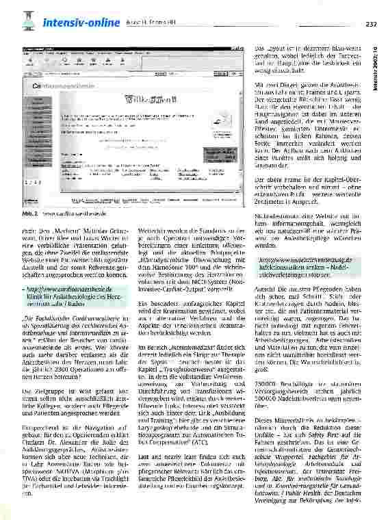 Vorschauseite 3: -http: //www. uni-duesseldorf. de/Pflege Weiterbildungsstätte Intensivpflege und Anästhesie am Universitätsklinikum Düsseldorf -http: //www. cardioanaesthesie. de; -http: //www. n…