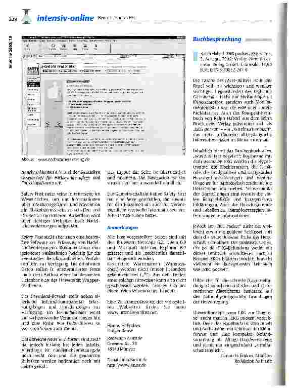 Vorschauseite 4: -http: //www. uni-duesseldorf. de/Pflege Weiterbildungsstätte Intensivpflege und Anästhesie am Universitätsklinikum Düsseldorf -http: //www. cardioanaesthesie. de; -http: //www. n…