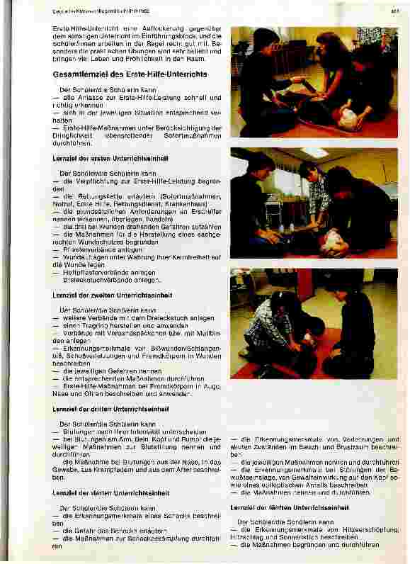 Vorschauseite 2: Erste-Hilfe-Unterricht an Krankenpflegeschulen