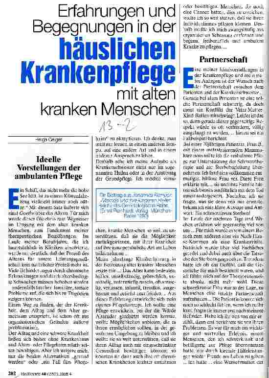 Vorschauseite 1: Erfahrungen und Begegnungen in der häuslichen Krankenpflege mit alten kranken Menschen