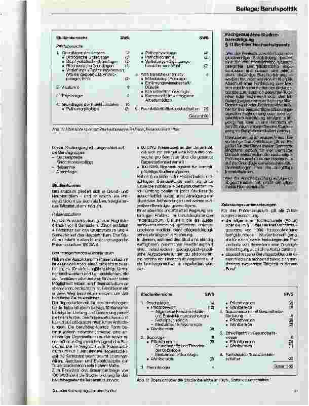 Vorschauseite 4: Qualifizierung der Lehrerinnen und Lehrer an pflegeberufsbildenden Schulen - Studiengang Medizinpädagogik/Pflegepädagogik in Berlin