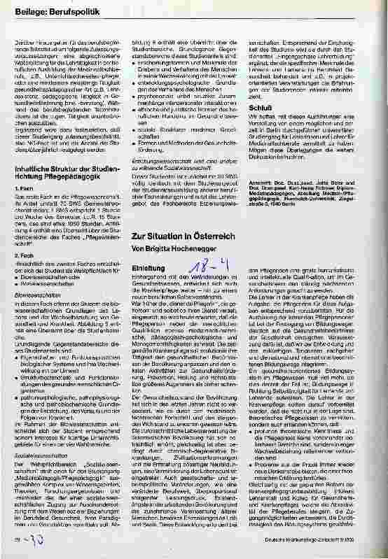 Vorschauseite 5: Qualifizierung der Lehrerinnen und Lehrer an pflegeberufsbildenden Schulen - Studiengang Medizinpädagogik/Pflegepädagogik in Berlin