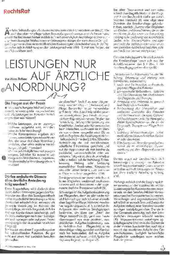 Vorschauseite 1: Leistungen nur auf ärztliche Anordnung?