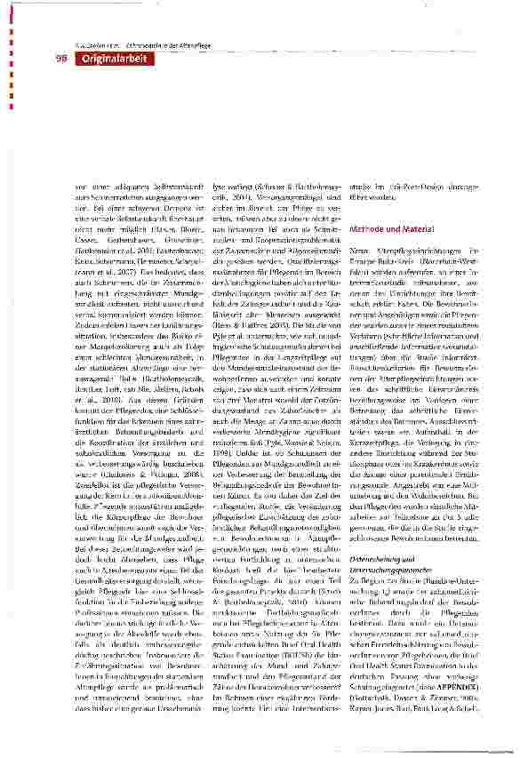 Vorschauseite 2: Verbesserung der zahnmedizinischen Betreuung in der Altenpflege durch Schulungen von Pflegekräften