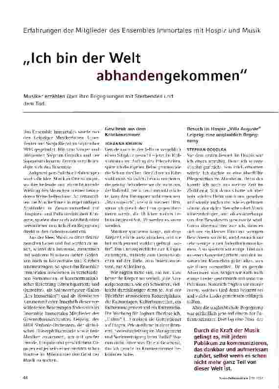 Vorschauseite 1: „Ich bin der Welt abhandengekommen