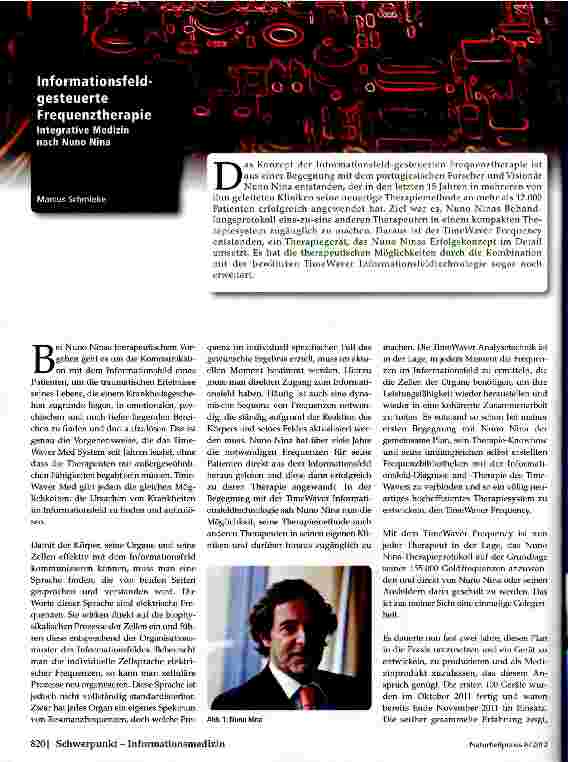 Vorschauseite 1: Informationsfeldgesteuerte FrequenztherapieIntegrative Medizin nach Nuno Nina