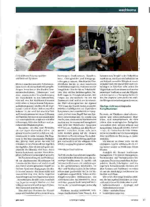 Vorschauseite 2: Häufige Komplikationen bei Patienten im Wachkoma