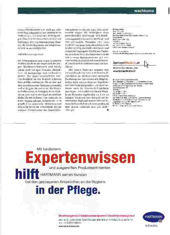 Vorschauseite 4: Häufige Komplikationen bei Patienten im Wachkoma