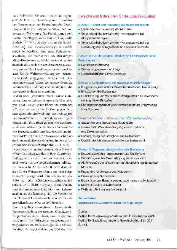 Vorschauseite 2: Externe Qualitätsprüfungen Ein Risiko für gute Pflege?