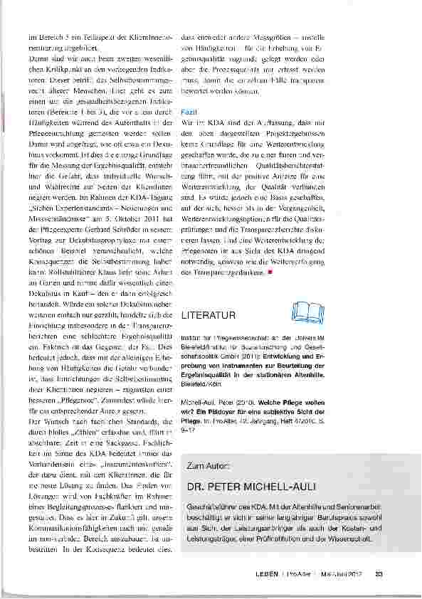 Vorschauseite 4: Externe Qualitätsprüfungen Ein Risiko für gute Pflege?