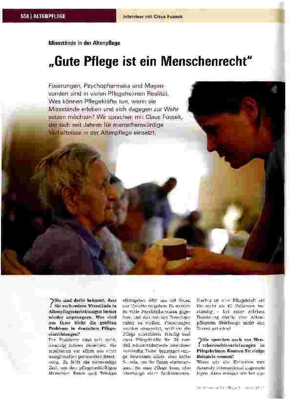 Vorschauseite 1: Gute Pflege ist ein Menschenrecht