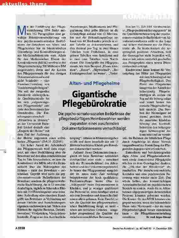Vorschauseite 2: Hightech-Medizin + Schrottpflege = Heimbewohnertotalschaden