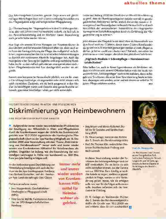 Vorschauseite 3: Hightech-Medizin + Schrottpflege = Heimbewohnertotalschaden