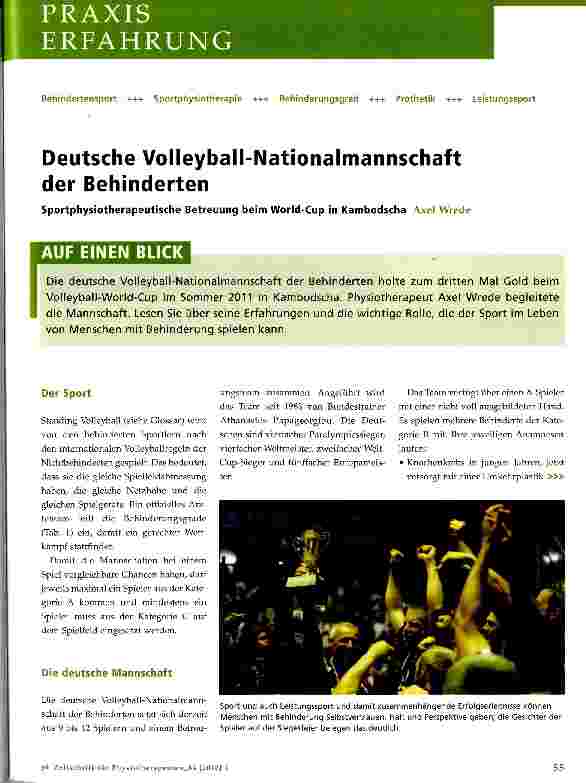 Vorschauseite 1: Deutsche Volleyball-Nationalmannschaft der Behinderten