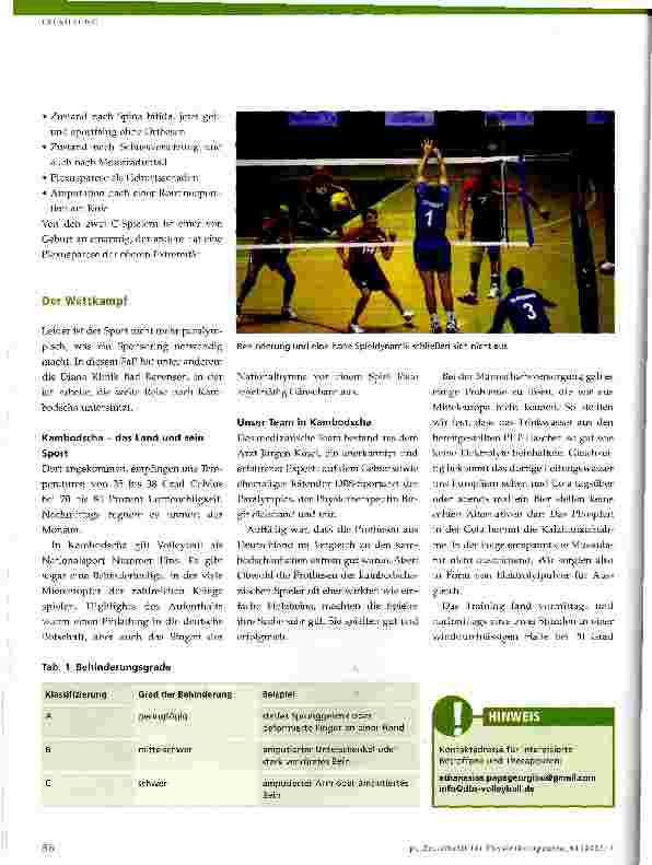 Vorschauseite 2: Deutsche Volleyball-Nationalmannschaft der Behinderten