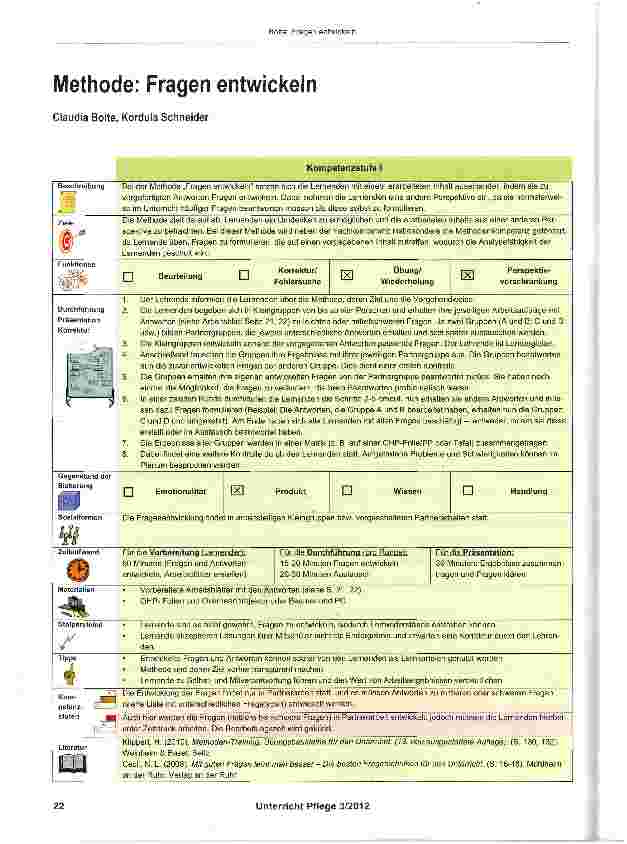 Vorschauseite 1: Methode: Fragen entwickeln