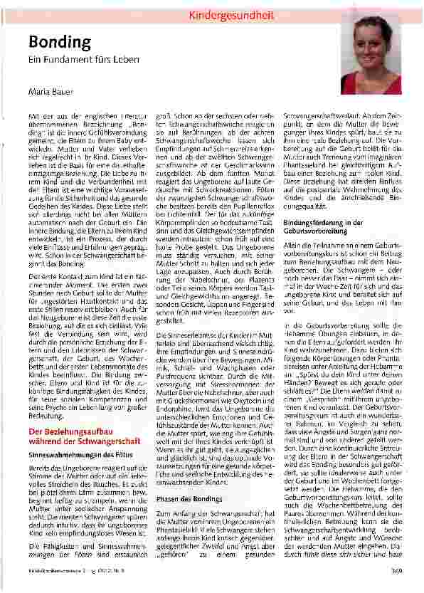 Vorschauseite 1: Bonding Ein Fundament fürs Leben