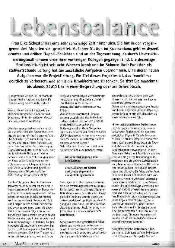 Vorschauseite 1: Lebensbalance