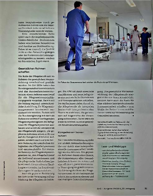 Vorschauseite 4: Medizin und Pflege Hand in Hand