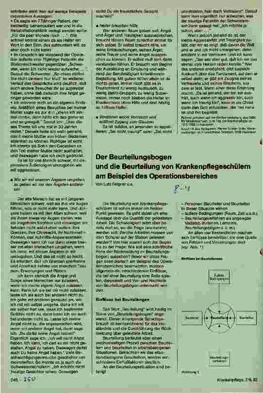 Vorschauseite 1: Der Beurteilungbogen und die Beurteilung von Krankenpflegeschülern am Beispiel des Operationsbereiches